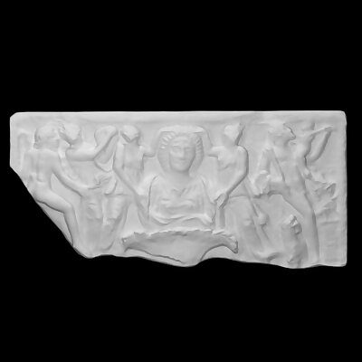Relief with a portrait and procession of satyrs and maenads Thiasus