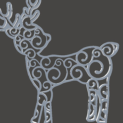 Christmas Tree Ornament  Reindeer Swirl