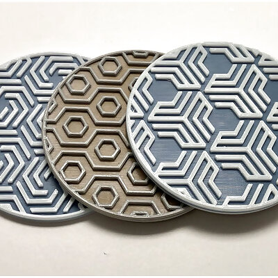 Hex Pattern Coasters With Drip Ring