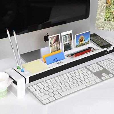 Desk organizer in front of PC
