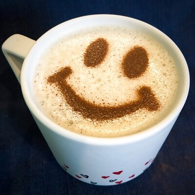Coffee Stencil  Smiley Face