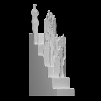 Abstract figures on the stairs