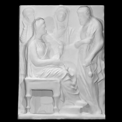 Relief with a seated woman