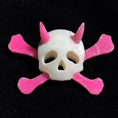 Jolly Roger with Horns 2 Color Pendant