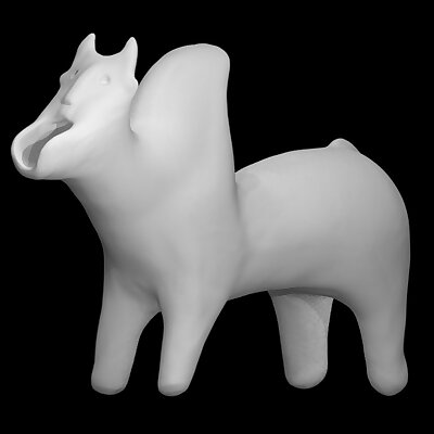 Vessel in the form of a humped bull