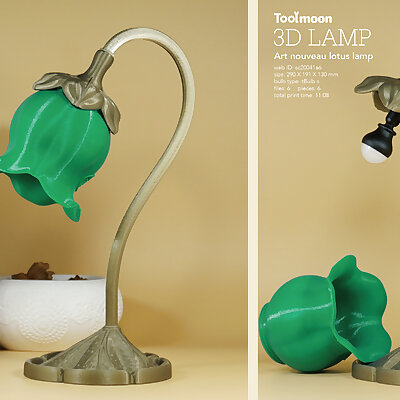 art nouveau lotus lamp