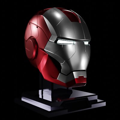 Iron man mk5 helmet mark 5 silver red