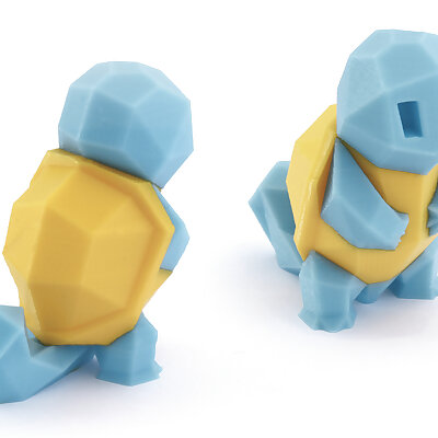 LowPoly Squirtle  Multi and Dual Extrusion version