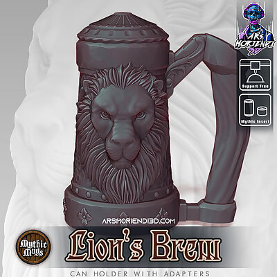 Mythic Mugs  Lions Brew  Can Holder  Storage Container  MMU  multimaterial version added