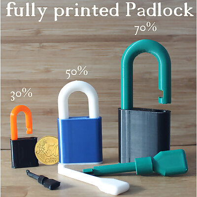 simple padlock 100 printed