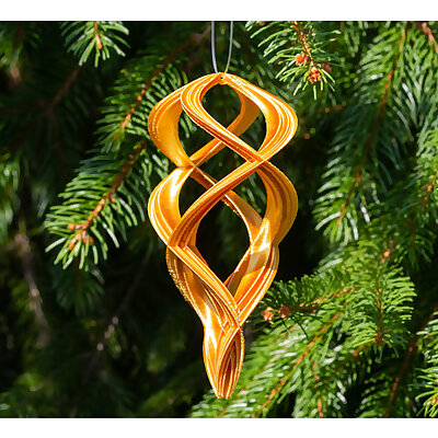 Elegant DoubleSpiral Christmas Ornament
