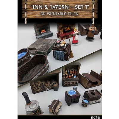 Inn  Tavern Items  Set 1  28mm gaming  Sample Items