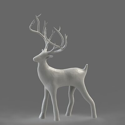 Simplified Holiday Christmas Deer lowpoly remix