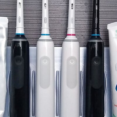 Modular wall mount holder electric toothbrush OralB and toothpaste
