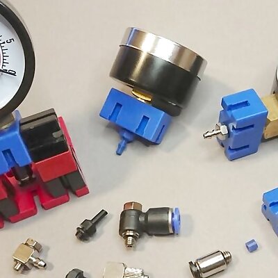 Air pressure gauge adapters for fischertechnik