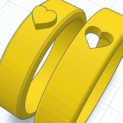 Rings for couples  Hearts v1