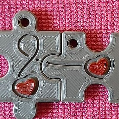 Puzzle Key Pendant Heart