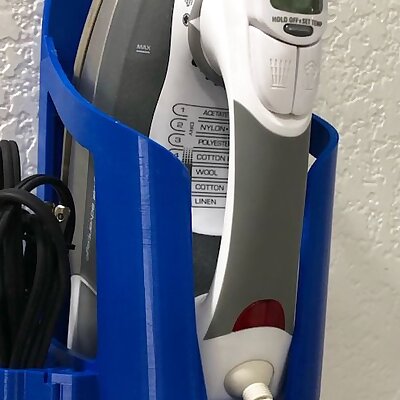 Wallmounted Iron Holder with cable clip