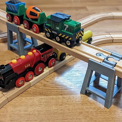Wooden Train Bridge Support Stackable