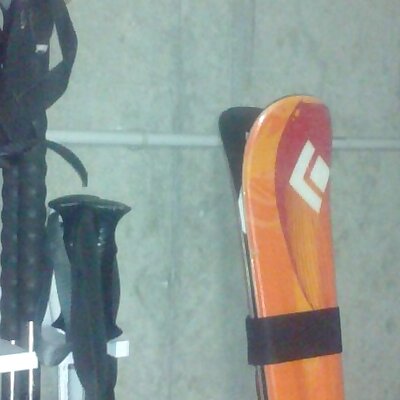 Ski pole wall mount