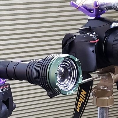 Universal flashlight mount  tripod  camera hot shoe