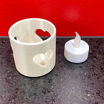 LED candle holder with heart