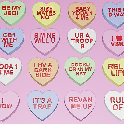 Star Wars Themed Valentine Conversation Hearts
