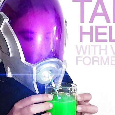 3D Printed Tali Helmet with vacuum formed visor