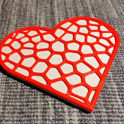 Voronoi Heart Coaster