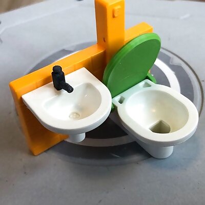 Playmobil replacement prison sink tap and toilet seat