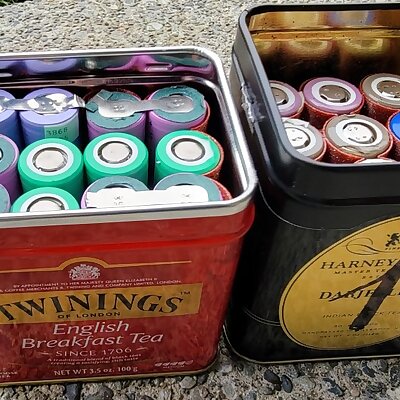 18650 storage in tea tins