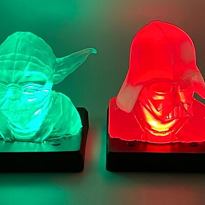 Darth vader and Yoda LED bust