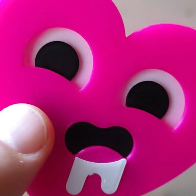 The horny heart emoji valentine badge