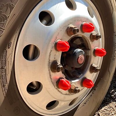 Tractor Trailer Threaded Lug Nut Cover in Magnum Hollow Point Style