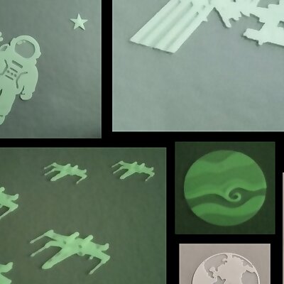 Wallstickers  Glow in the dark  Space theme  Star Wars  ISS space station