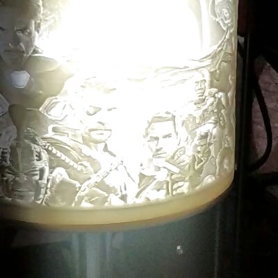 LIthophane Avengers Lamp