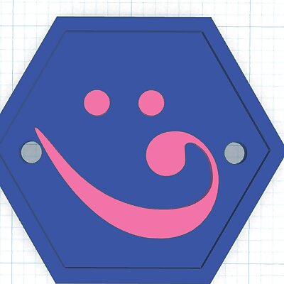 Smiling Bass Clef Button