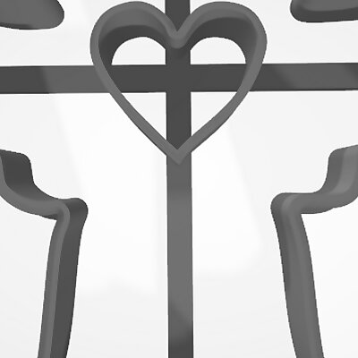 Angel with heart cookie cutter