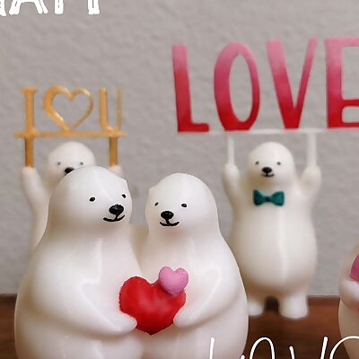 KUMATY  Cute Little Polar Bears Love Pack