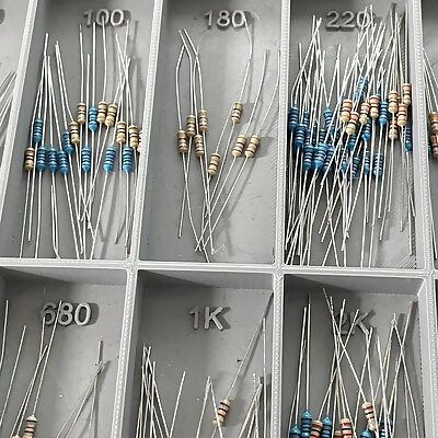 Resistor organizer labeled