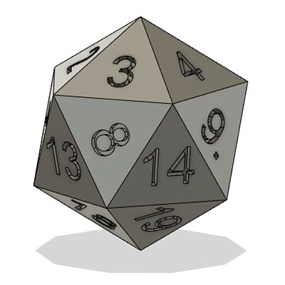 Icosahedron dice  20tistěnná kostka