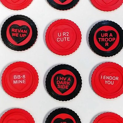 Star Wars Themed Valentine Conversation Heart Fidget Coins