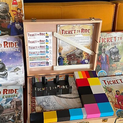 Ticket To Ride Game Organization Boxes and Mounts for Art Box