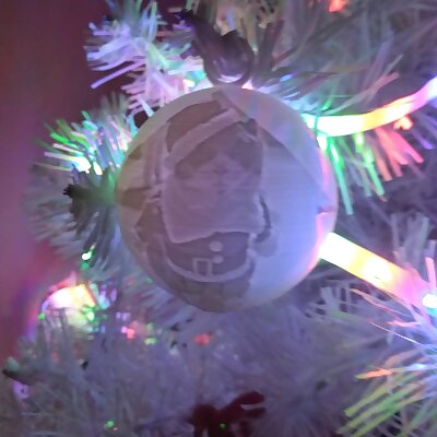 Cat Santa Tree Ornament Lithohalf sphere