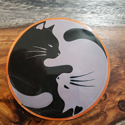 Cat Yin Yang Coaster