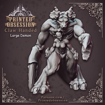 Claw Handed Demon  Greater Demon  32 mm scale table top miniature Presupported