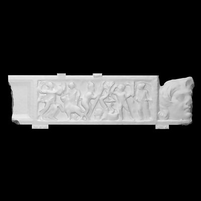 Sarcophagus cover with depiction of a Dionysiac thyasus