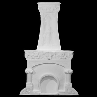 Fireplace with sculptural relief