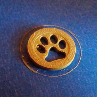 caddie coin cat print 1€ sized