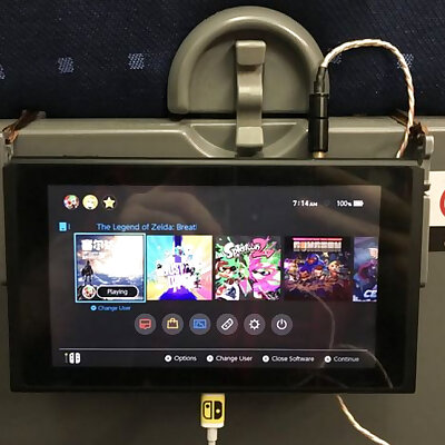Nintendo Switch hangermount for plane  train tray table